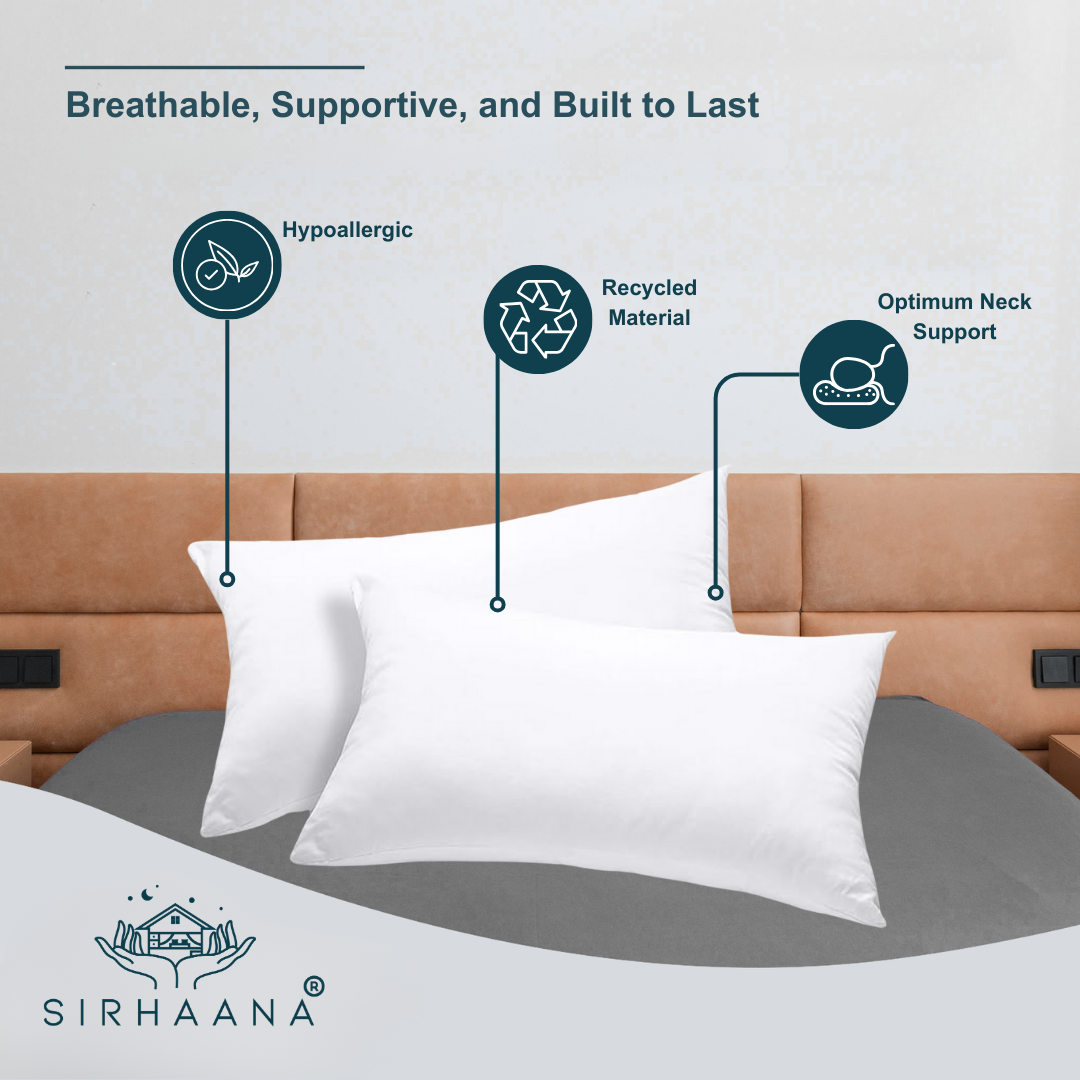 Sirhaana Bedroom Pillow – Ultra-Plush, Supportive & Luxuriously Soft | 20x36